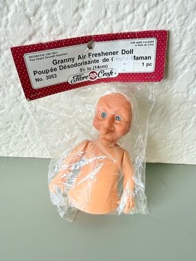 VTG Fibre Craft Granny Decorative Air Freshener Hanging Doll 1992 5½"